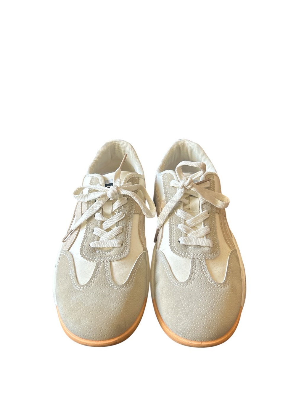 DE FLORANCE Cream & Beige Athletic Sneakers